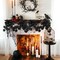 2PCS Black Maple Leaf Garland – 11.8FT Artificial Halloween Hanging Vines, Fall Leaves Decor for Thanksgiving, Wedding, Party, Fireplace, Door & Wall Decoration